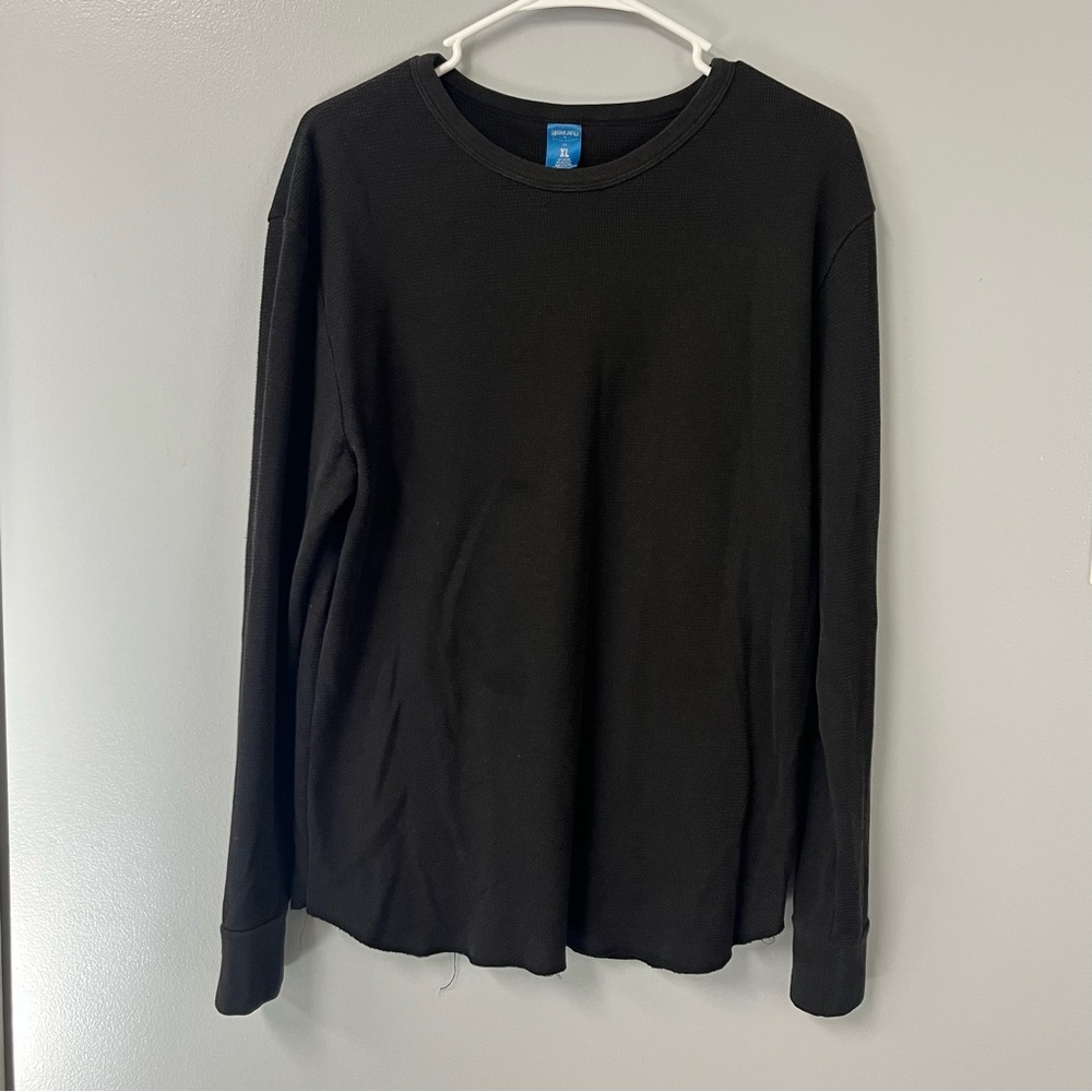 highland outfitters size xl cotton‎ poly  long thermal knit undershirt black